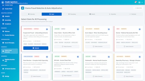 AI-Powered Healthcare Claims Adjudication System interface